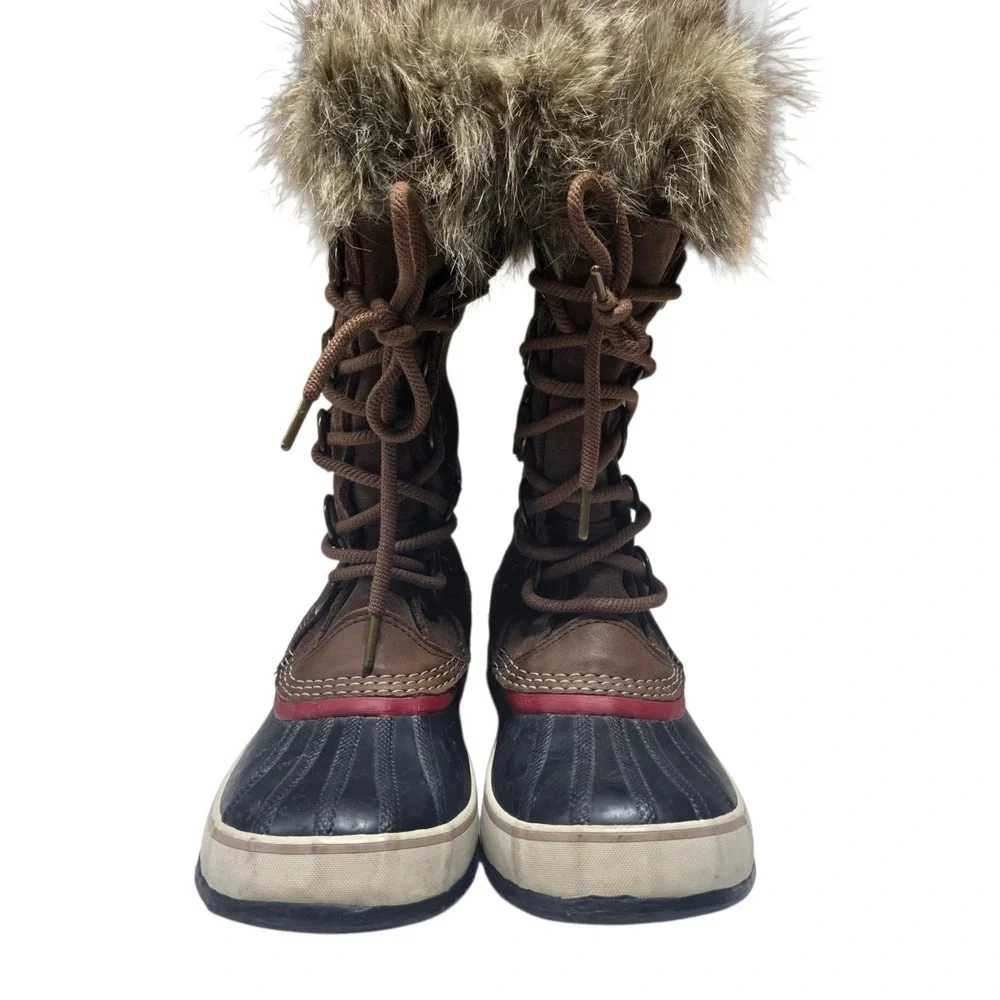 Sorel Joan of Arctic Womens 9 Brown Winter Snow Boots Faux Fur Waterproof